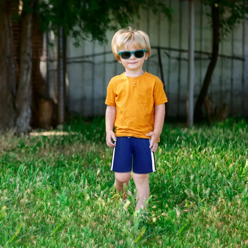 Miniatura 4 de Poroka Paquete de 5 pantalones cortos de malla para niños pequeños, de secado rápido, pantalones cortos deportivos con cordón para correr, baloncesto