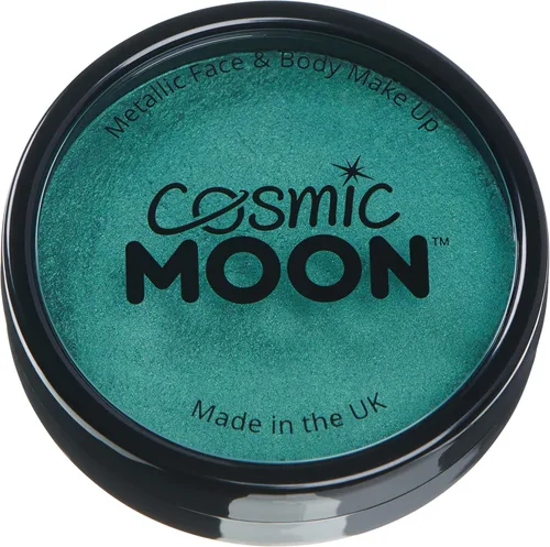 Cosmic Moon Metallic Pro - Macetas de pintura facial y corporal color verde, maquillaje profesional a base de agua para adultos y niños, 1.26 onzas