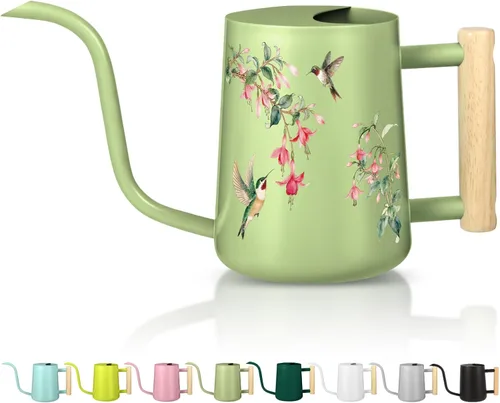 Miniatura 20 de Regadera para plantas de interior, regadera pequeña de acero inoxidable de 35 onzas, regadera decorativa moderna con boquilla larga para plantas