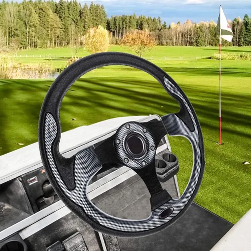 Miniatura 7 de Volante de carrito de golf compatible con EZGO RXV y TXT, Club Car DS, Club Car Precedent Tempo, Yamaha Golf Cart (volante negro)