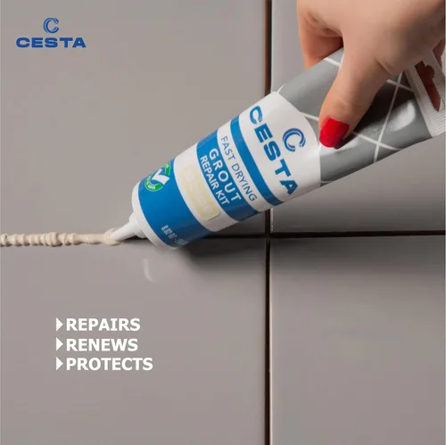 Miniatura 5 de Kit de reparación de lechada de azulejos CESTA – Tubo de exprimir, secado rápido, pintura de lechada impermeable para restaurar y renovar líneas