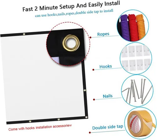 Miniatura 5 de DOITOOL Polyester Outdoor Indoor HD Projection for Home Theater Camping Classroom