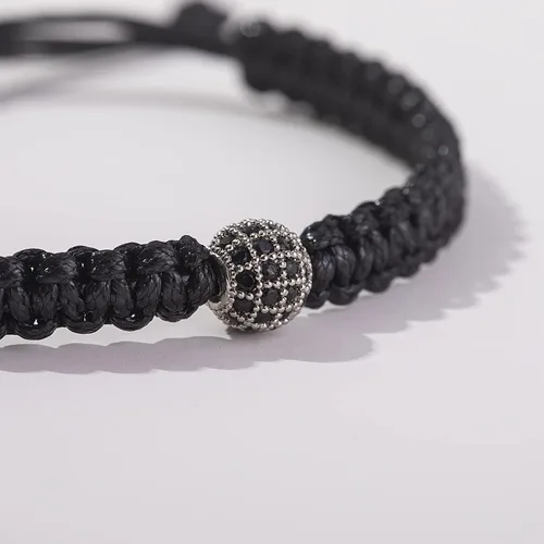 Miniatura 9 de Lynnaneo Juego de pulseras de cuentas para hombre de 0.315 in y 0.157 in de piedras preciosas curativas trenzadas con dije de circonita cúbica