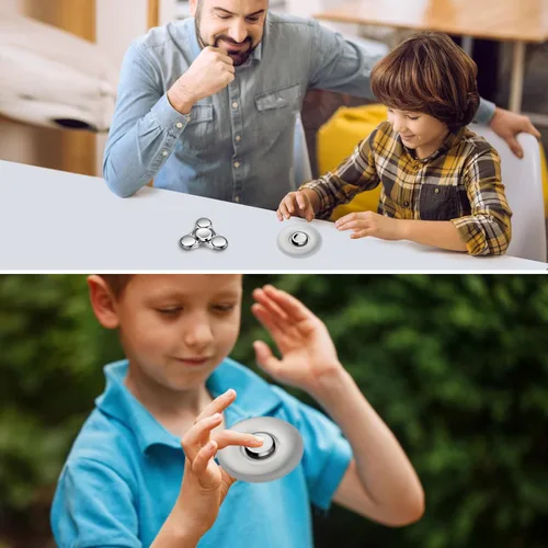 Miniatura 7 de Juguete Fidget Spinners, 2-5 minutos de tiempo de giro de acero inoxidable con rodamiento R188 de metal Fidget Spinner, EDC TDAH alivia el estrés