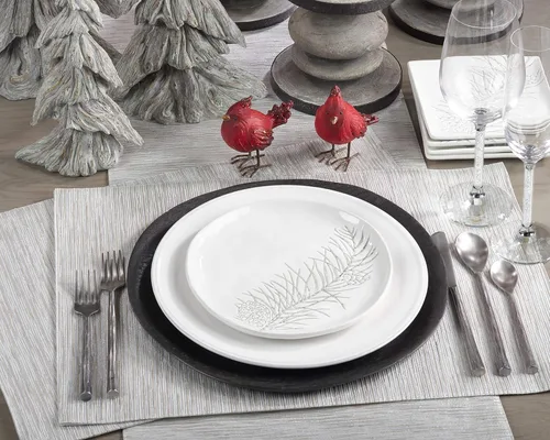 Miniatura 2 de SARO LIFESTYLE Mantel individual fundido 14" x 20" plateado
