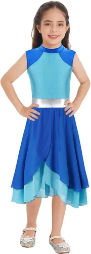 Miniatura 124 de CHICTRY Vestido de baile lírico sin mangas asimétrico para niñas, disfraz de adoración litúrgica contemporánea