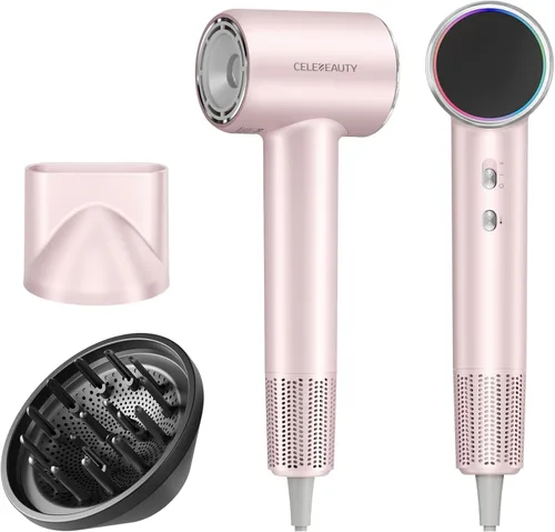 Miniatura 12 de Secador de pelo con difusor magnético y boquilla, 110000 RPM sin escobillas secador de pelo iónico para secado rápido y control de encrespamiento