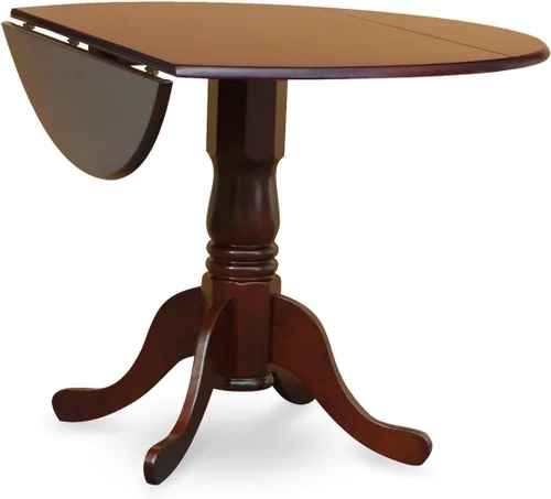 Miniatura 5 de East West Furniture DLDR3-MAH-01 Juego de mesa y sillas de cocina de 3 piezas contiene una mesa de comedor redonda con gotas y 2 sillas de comedor