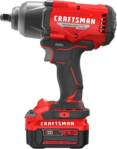 Miniatura 9 de CRAFTSMAN Llave de impacto V20 RP, inalámbrica, sin escobillas, alto par, 1/2 pulgada, batería de 4Ah y cargador incluidos (CMCF940M1)