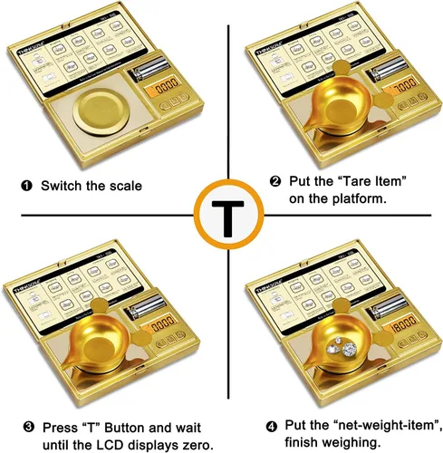 Miniatura 3 de THINKSCALE - Báscula digital de 50 g / 0,001 g, báscula de joyería y gemas de oro, báscula de mg para polvo, recarga, báscula de microgramos
