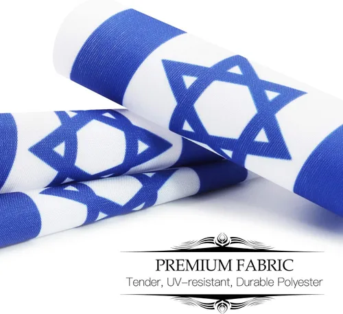 Miniatura 5 de ANLEY Israel Deluxe - Juego de banderas de escritorio – Bandera de escritorio israelí miniatura de 6 x 4 pulgadas con poste sólido de 12 pulgadas