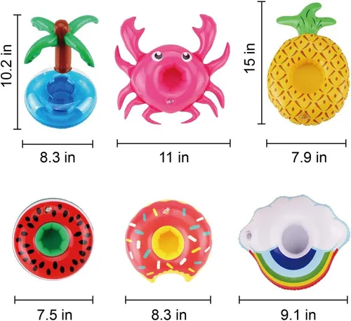 Miniatura 3 de E-TING 5 unidades de anillo de natación al azar divertido flotador de piscina balsa Lilo salvavidas para muñecas de 11.5 pulgadas inflables