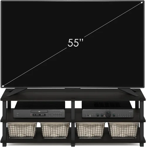 Miniatura 4 de Furinno TURN-S-TUBE - Soporte para TV, centro de entretenimiento de 3 niveles sin herramientas, consola de TV para televisores de hasta 46 pulgadas