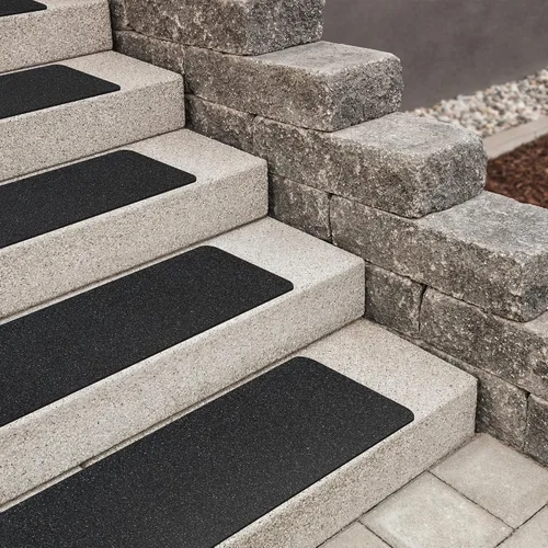 Miniatura 8 de MBIGM Paquete de 12 peldaños de escalera precortados de 6 x 30 pulgadas, cinta de tracción antideslizante de grano 80 para exteriores, tiras