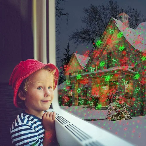 Miniatura 2 de Proyector de luces láser de Navidad para exteriores: impermeable al aire libre decoraciones de Navidad luz láser, luces de Navidad de proyección