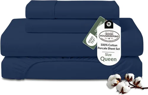Miniatura 41 de ROYALE LINENS Juego de sábanas 100% algodón orgánico tamaño individual XL, tejido percal, juego de 3 piezas, 1 encimera, 1 sábana bajera de bolsillo