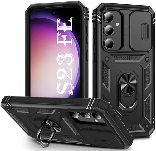 Miniatura 31 de PASNEW Funda para Samsung Galaxy S22 Ultra 5G, cubierta de cámara deslizante y soporte de dedo de metal giratorio de 360°, militar, resistente, a