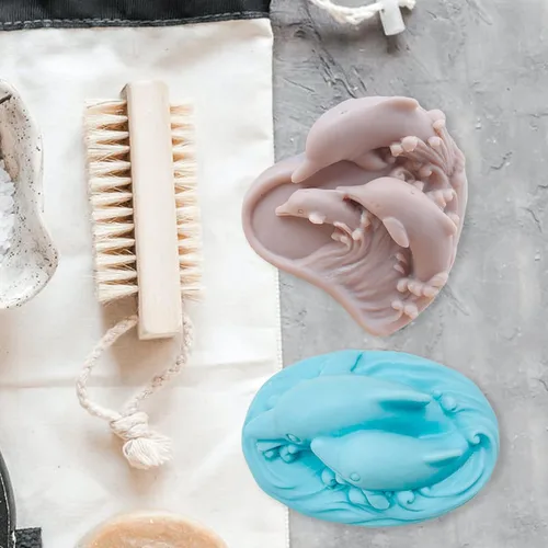 Miniatura 4 de Moldes de silicona para delfín, forma de delfín marino 3D, forma de delfín marino, molde de cera para jabón, resina epoxi marina, fundición de 2