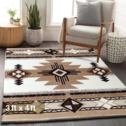 Miniatura 54 de YHSF South West - alfombra estilo nativo americano del suroeste C318 - fácil de limpiar, gruesa, suave, duradera, alfombra inspirada en tribus