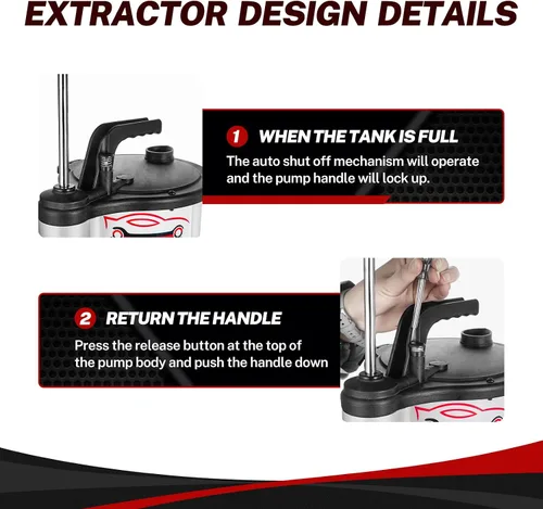Miniatura 6 de BILITOOLS Extractor de Aceite Manual de 9L, Extractor de Líquido al Vacío para Cambio de Aceite de Motor Automotriz de Gran Capacidad 2.4 Galones