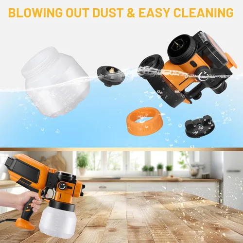 Miniatura 8 de This Hill Pistola eléctrica de pintura en aerosol de alta potencia de 1000 W, pulverizador de pintura de contenedor de 50.7 fl oz para pintura