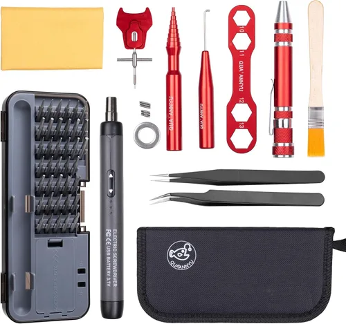 Miniatura 8 de QUA'ANNYU Fishing Reel Maintenance Kit, Professional Fishing Reel Care & Repair Tool Set with 24/30/38-in-1 Screwdriver Set Oro+Destornillador manual