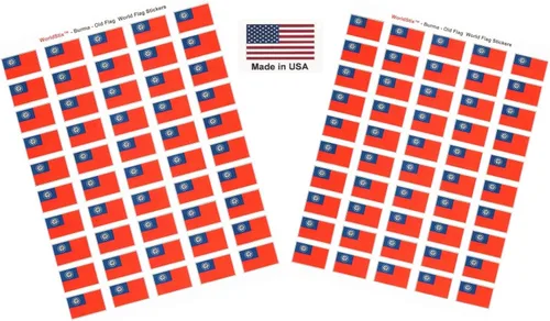 Miniatura 307 de 100 calcomanías de la bandera de Alaska; 1.5" x 1" hechas en Estados Unidos, calcomanías autoadhesivas de la bandera del estado para álbumes