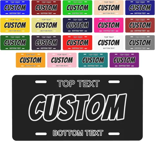 Placa de matrícula personalizada, placas decorativas personalizadas para la parte delantera del automóvil, personaliza tu texto, imagen, logotipo,