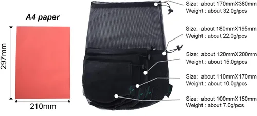 Miniatura 3 de iBasingo 510pcs bolsa de malla de nylon bolsa de cosas saco de golf olla al aire libre BVP01, XL-5 piezas, Cordón