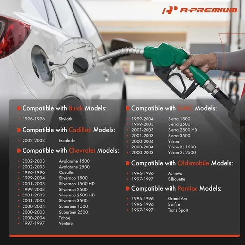 Miniatura 2 de A-Premium Tapa de gasolina compatible con Chevrolet Silverado 1500 HD, Tahoe, Suburban 2500, Avalanche, Cavalier y GMC Sierra 3500, Yukon XL
