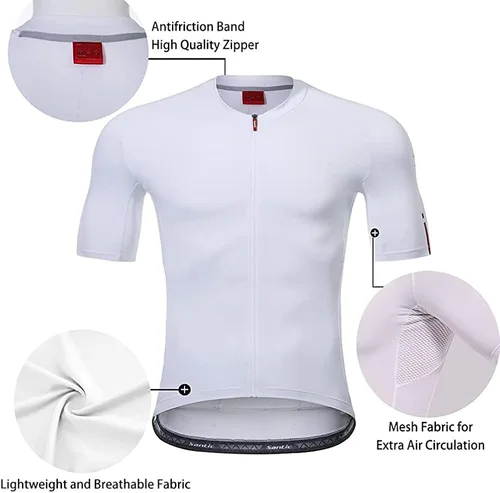 Miniatura 2 de Santic Camiseta de ciclismo para hombre de manga corta con 3 bolsillos traseros
