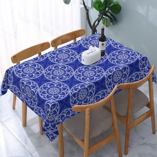 Miniatura 9 de Mantel rectangular moderno con diseño de arte fluido, naranja, azul, degradado, poliéster, impermeable, reutilizable, patrón abstracto de ondas