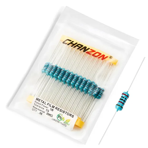 Miniatura 9 de Chanzon 50 piezas 1 W 10 Ω ohm Resistencia de película metálica fija de tolerancia 0.01 ±1% 10R MF Resistencias de agujero pasante con limitación