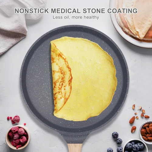 Miniatura 2 de Sartén para Crepes de 8 pulgadas, Sartén Antiadherente para Crepes Omelette Tortillas Panqueques Crujientes, Sartén Dosa Tawa para Tortillas