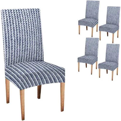 Miniatura 85 de CAPSCEOLL Juego de 4 fundas elásticas para sillas Parsons de color marrón y gris, universales, extraíbles y lavables, fundas de asiento protectoras