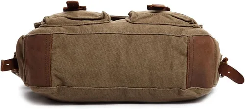 Miniatura 5 de Bolso de hombro para hombres, bolso mensajero de lienzo militar clásico de Berchirly, de 13.3–17.3 pulgadas, de regreso a la escuela