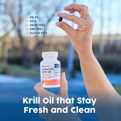 Miniatura 8 de NativePath Aceite de krill antártico – Aceite de krill omega 3 capturado en la naturaleza, 500 mg cápsulas blandas con EPA, DHA y astaxantina