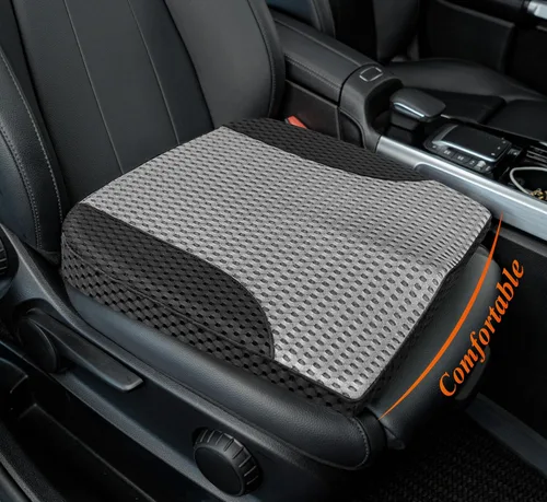 Miniatura 13 de kingphenix Cojín de asiento de automóvil – Almohadilla de espuma viscoelástica para comodidad de conducción – Aumenta la altura y alivia el coxis