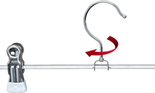 Miniatura 2 de Mawa by Reston Lloyd - Percha antideslizante que ahorra espacio para pantalones y faldas con dos clips, estilo K/40D, juego de 10, 15 3/4 pulgadas
