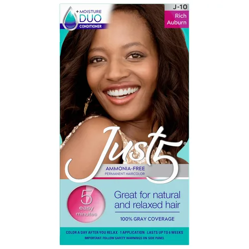 Miniatura 9 de Just 5 Tinte permanente para el cabello de las mujeres en 5 minutos con acondicionador, coloración del cabello gris para las mujeres - Negro azabache