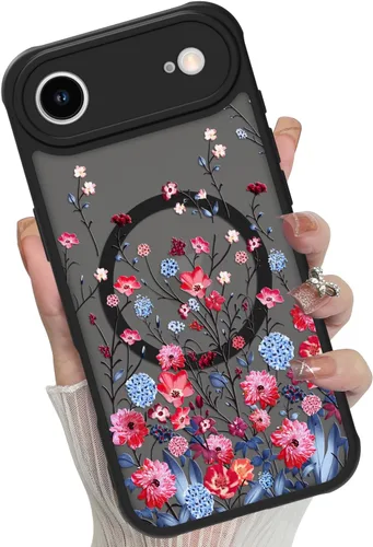Miniatura 69 de Funda magnética para iPhone 17 Pro [compatible con MagSafe], bonita funda de moda con estampado de leopardo negro, translúcida, mate, parte trasera