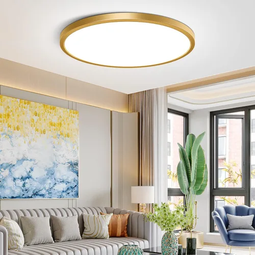 Lámpara de techo LED de montaje empotrado de 12 pulgadas, 24 W (equivalente a 240 W), 3200 lm, luz blanca diurna de 5000 K, IP40, luces de techo