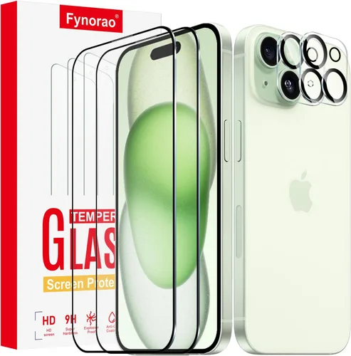Miniatura 16 de Paquete de 2+2 protectores de pantalla de vidrio mate de privacidad y protector de lente de cámara para iPhone 15, película de vidrio templado mate