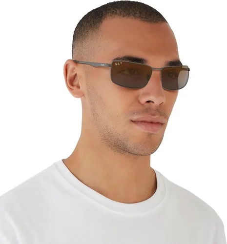 Miniatura 7 de Ray-Ban Gafas de sol rectangulares de metal RB3498 para hombre