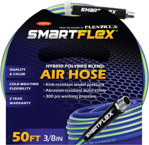 Miniatura 2 de SmartFlex Manguera de aire, 3/8 pulg. x 50 pies., Híbrido, Azul - HSF3850BL2