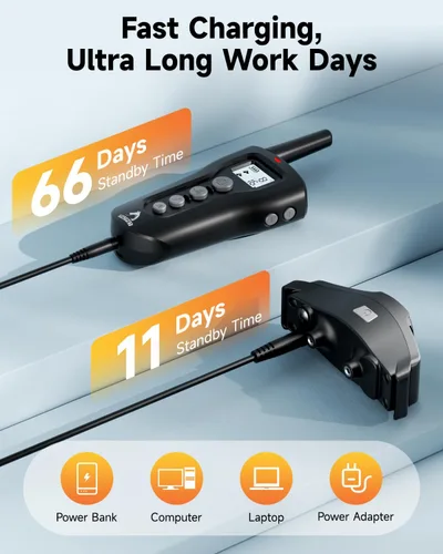 Miniatura 7 de PATPET Collar de choque para perro, collar recargable de entrenamiento para perros con control remoto para perros medianos y grandes, 3 modos