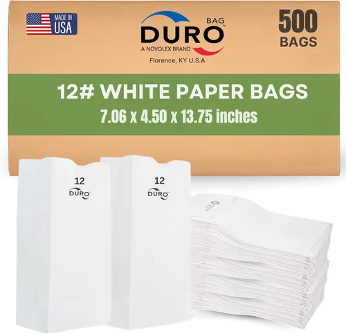 Miniatura 9 de Duro Bolsa de papel blanco de 2 libras, paquete de (500)
