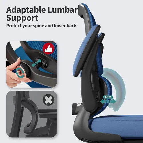 Miniatura 4 de TRALT Silla de oficina – Silla de escritorio ergonómica con soporte lumbar ajustable, silla de computadora de malla, sillas ejecutivas para oficina