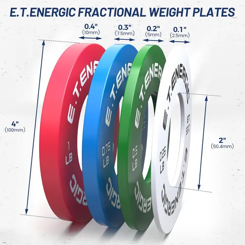 Miniatura 2 de Juego de discos de peso fraccionales, micro placas de peso inodoras para pesas olímpicas para entrenamiento de fuerza de placas de cambio