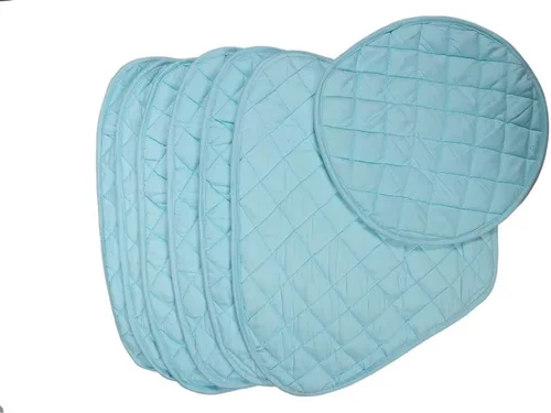Miniatura 3 de Home covers Juego de 7 manteles individuales acolchados para mesa redonda de comedor y tapete central de calidad prémium (azul aguamarina)